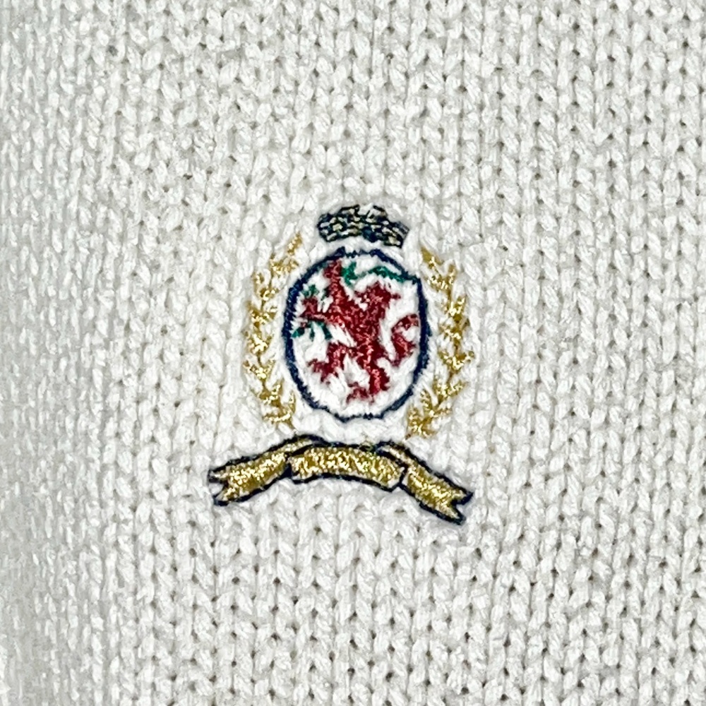 Tommy Hilfiger Crewneck Sweater Women’s XL White Crest Preppy Classic Heritage - Picture 2 of 5